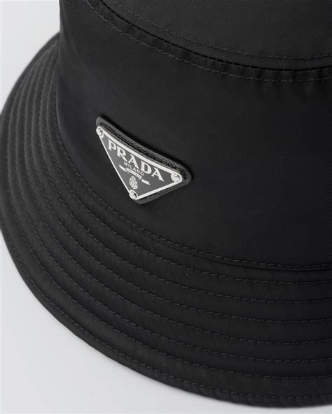 black bucket hat prada|prada re nylon bucket hat.